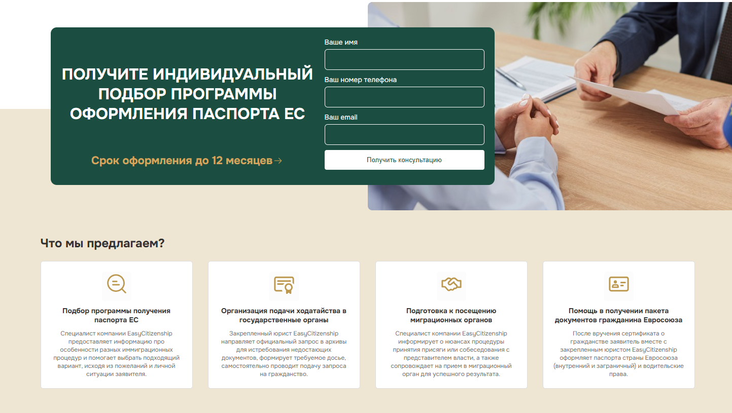 Чем в итоге занимается EasyCitizenship