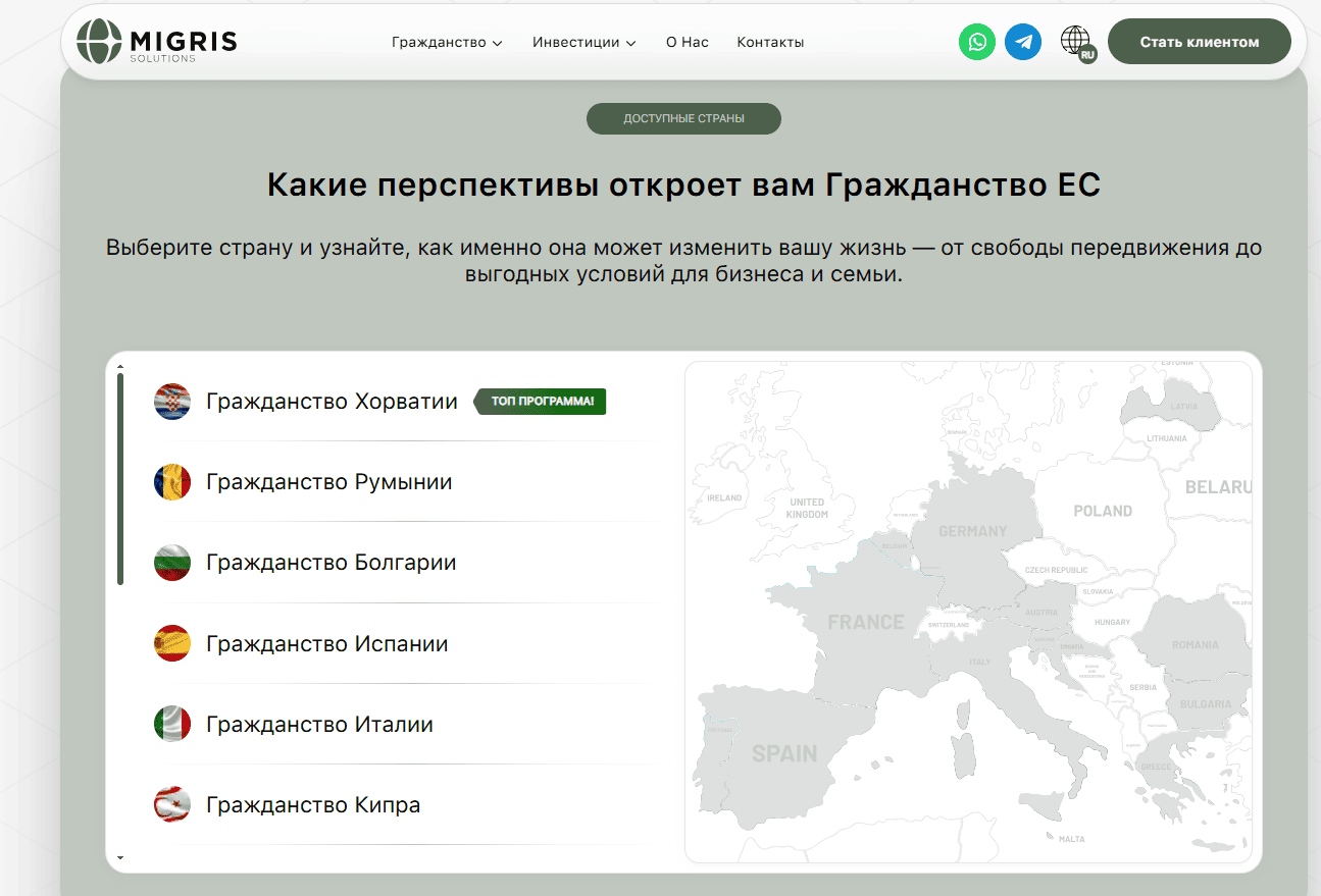 Migrissolutions и сопровождение гражданства Хорватии